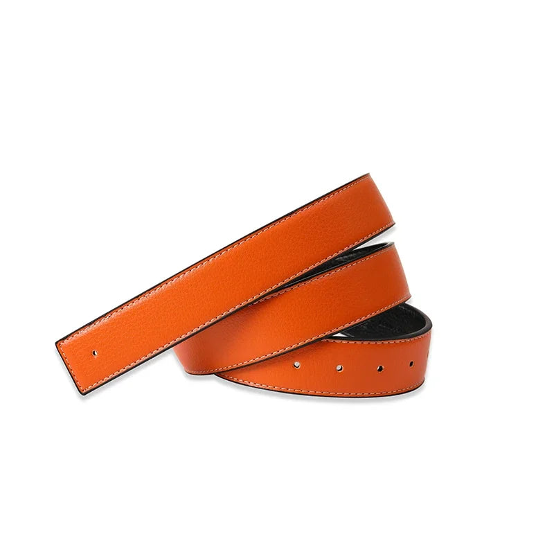 Luxury No-Buckle Mens Belt - High-Quality PU Leather Strap 38cm - ZOOMNSTORE