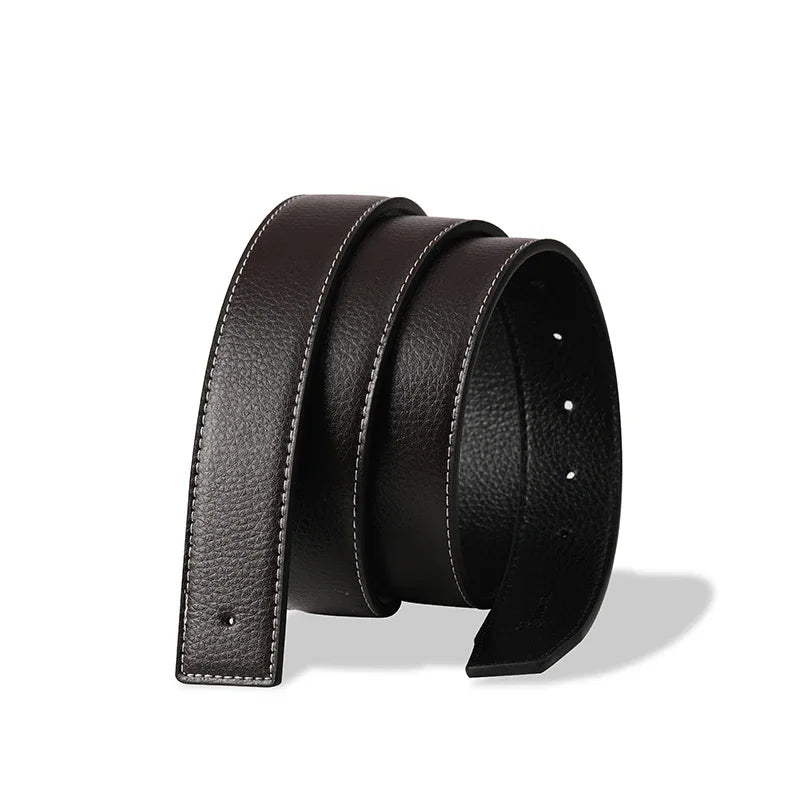 Luxury No-Buckle Mens Belt - High-Quality PU Leather Strap 38cm - ZOOMNSTORE