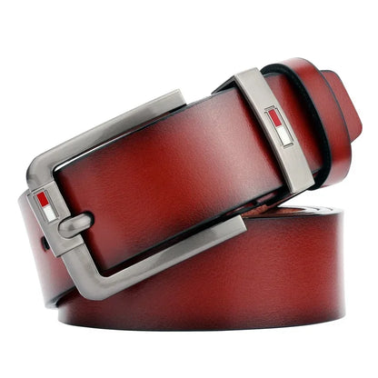 Mens PU Leather Belt - Luxury Brand Classic Alloy Buckle for Jeans - ZOOMNSTORE