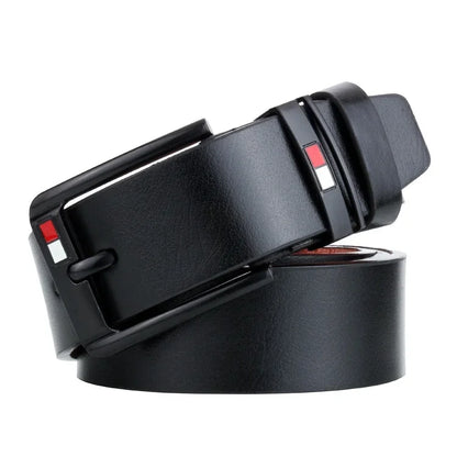 Mens PU Leather Belt - Luxury Brand Classic Alloy Buckle for Jeans - ZOOMNSTORE