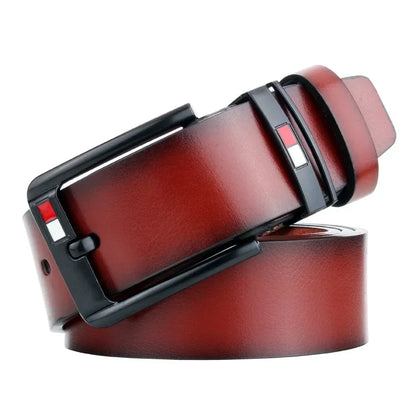 Mens PU Leather Belt - Luxury Brand Classic Alloy Buckle for Jeans - ZOOMNSTORE
