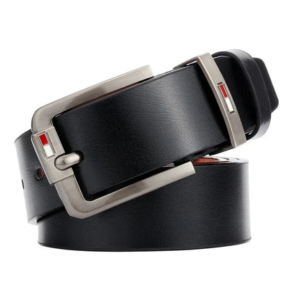 Mens PU Leather Belt - Luxury Brand Classic Alloy Buckle for Jeans - ZOOMNSTORE