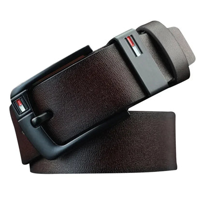 Mens PU Leather Belt - Luxury Brand Classic Alloy Buckle for Jeans - ZOOMNSTORE