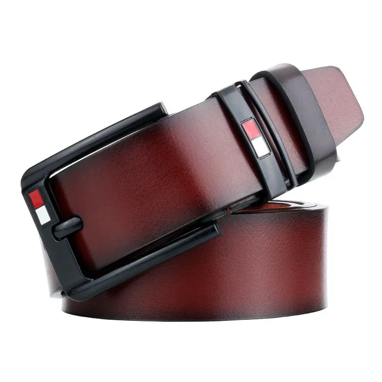 Mens PU Leather Belt - Luxury Brand Classic Alloy Buckle for Jeans - ZOOMNSTORE
