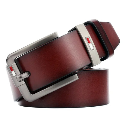 Mens PU Leather Belt - Luxury Brand Classic Alloy Buckle for Jeans - ZOOMNSTORE