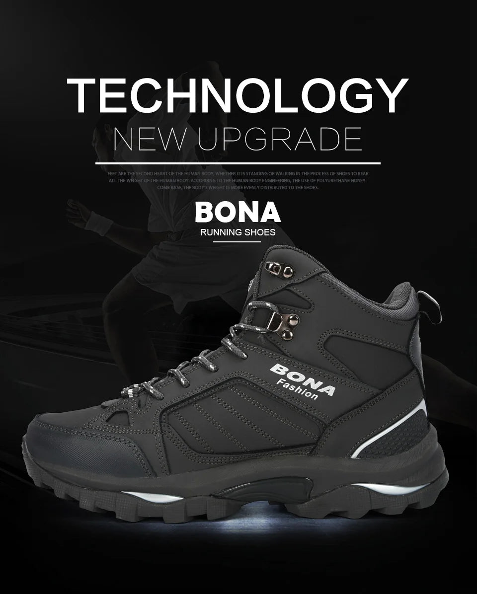 Men Leather Boots – Lace-Up Ankle Boots With Durable Rubber Outsole & Short Plush Lining - ZOOMNSTORE