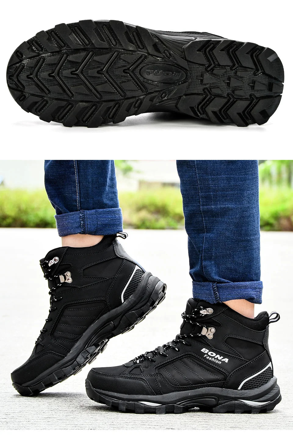 Men Leather Boots – Lace-Up Ankle Boots With Durable Rubber Outsole & Short Plush Lining - ZOOMNSTORE