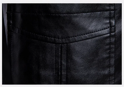 Mens Casual Leather Jacket - 2024 Fashion Slim Fit Coat 5XL BlackKahki - ZOOMNSTORE