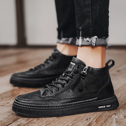 Men Leather Loafers - Casual Cow Leather Flats | Non-Slip Comfortable Shoes - ZOOMNSTORE