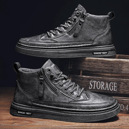 Men Leather Loafers - Casual Cow Leather Flats | Non-Slip Comfortable Shoes - ZOOMNSTORE