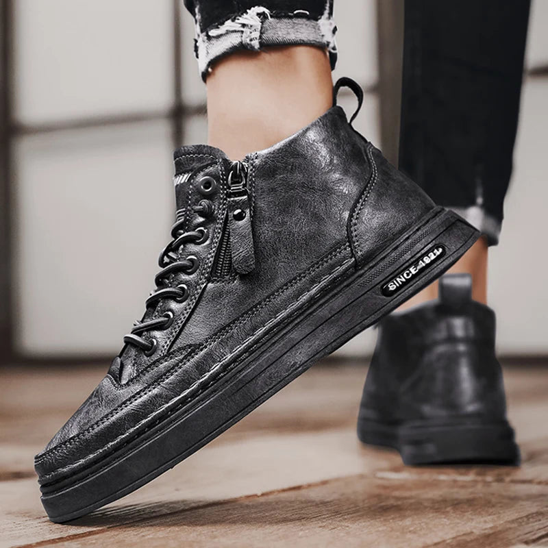 Men Leather Loafers - Casual Cow Leather Flats | Non-Slip Comfortable Shoes - ZOOMNSTORE