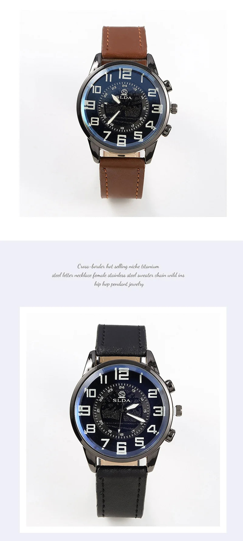 Men Leather Quartz Watch - Luxury Business Wristwatch With Round Dial & Pin Buckle Strap - ZOOMNSTORE