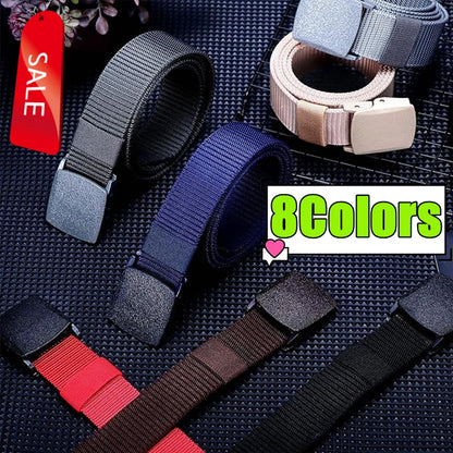 Men Nylon Tactical Belt – Adjustable Waist Strap With Plastic Buckle For Outdoor Travel - ZOOMNSTORE