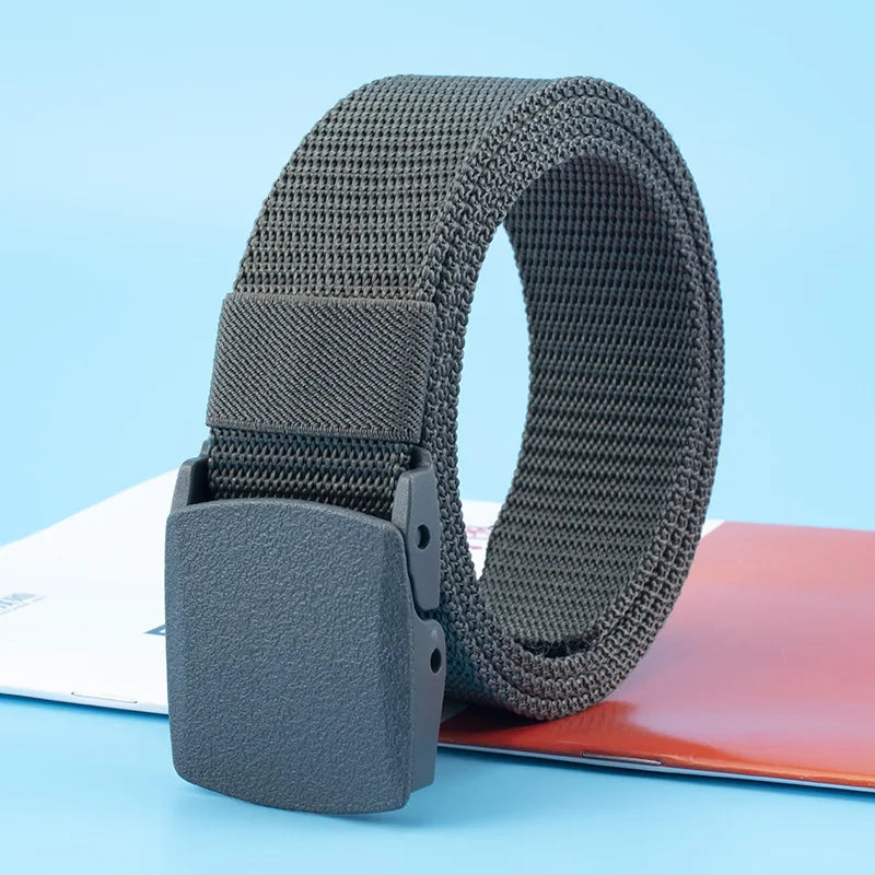 Men Nylon Tactical Belt – Adjustable Waist Strap With Plastic Buckle For Outdoor Travel - ZOOMNSTORE