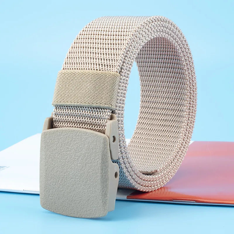 Men Nylon Tactical Belt – Adjustable Waist Strap With Plastic Buckle For Outdoor Travel - ZOOMNSTORE