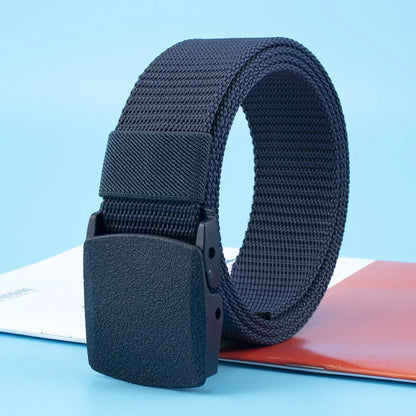 Men Nylon Tactical Belt – Adjustable Waist Strap With Plastic Buckle For Outdoor Travel - ZOOMNSTORE