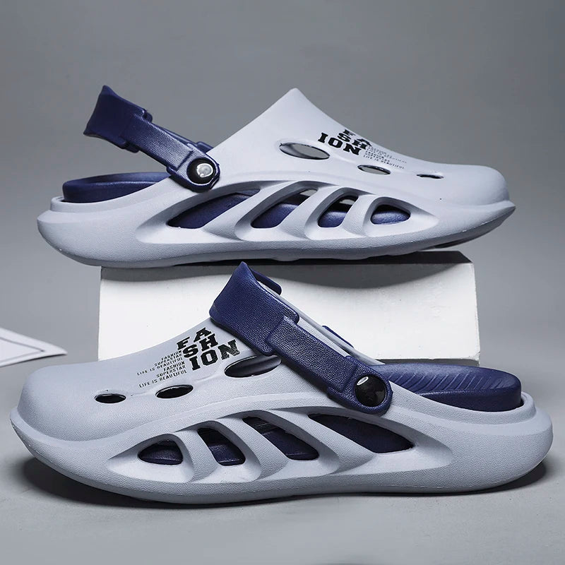 Men Outdoor Sandals - Comfortable Slip-On Beach Slippers with Thick Soft Sole - ZOOMNSTORE