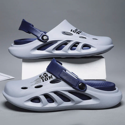 Men Outdoor Sandals - Comfortable Slip-On Beach Slippers with Thick Soft Sole - ZOOMNSTORE