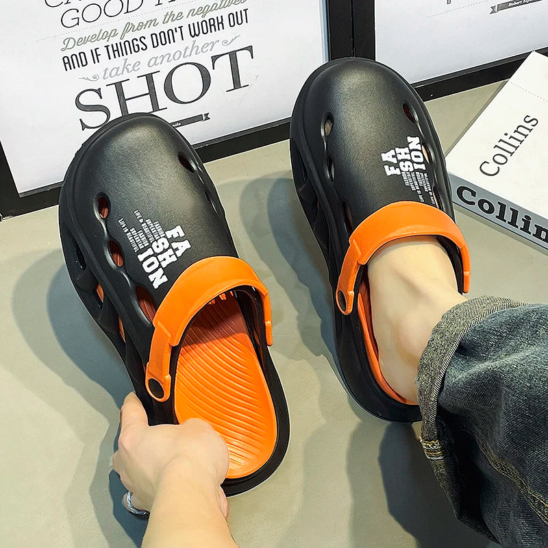 Men Outdoor Sandals - Comfortable Slip-On Beach Slippers with Thick Soft Sole - ZOOMNSTORE