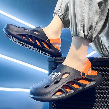 Men Outdoor Sandals - Comfortable Slip-On Beach Slippers with Thick Soft Sole - ZOOMNSTORE