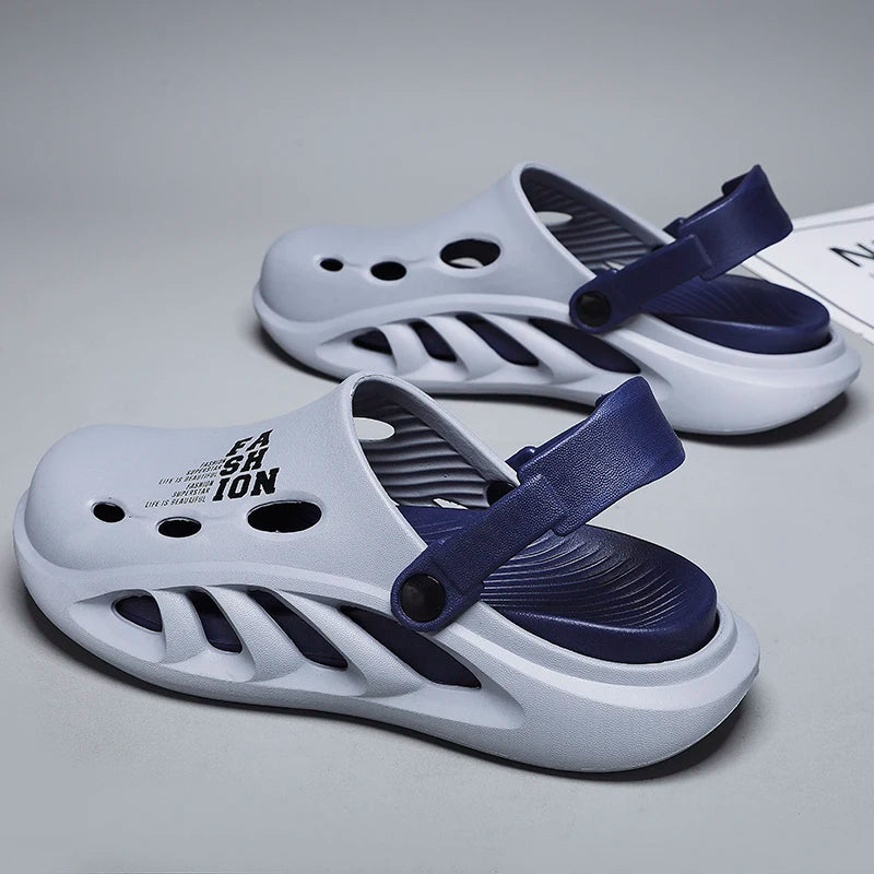 Men Outdoor Sandals - Comfortable Slip-On Beach Slippers with Thick Soft Sole - ZOOMNSTORE