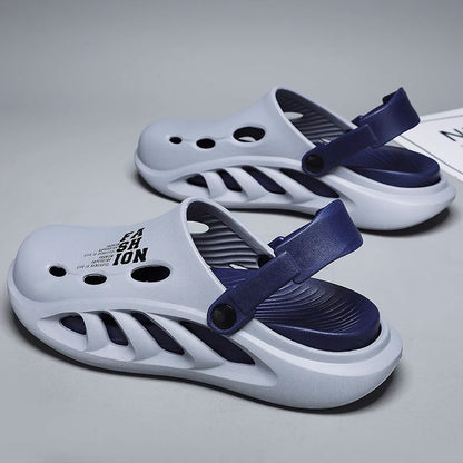 Men Outdoor Sandals - Comfortable Slip-On Beach Slippers with Thick Soft Sole - ZOOMNSTORE