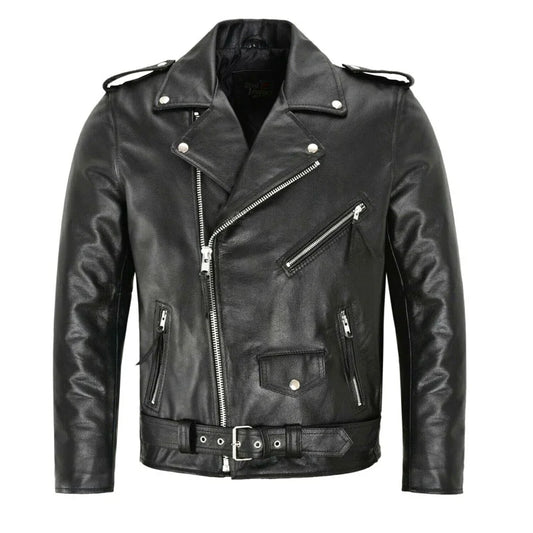 Mens Slim Fit PU Leather Motorcycle Jacket - Fashionable Leather Coat - ZOOMNSTORE