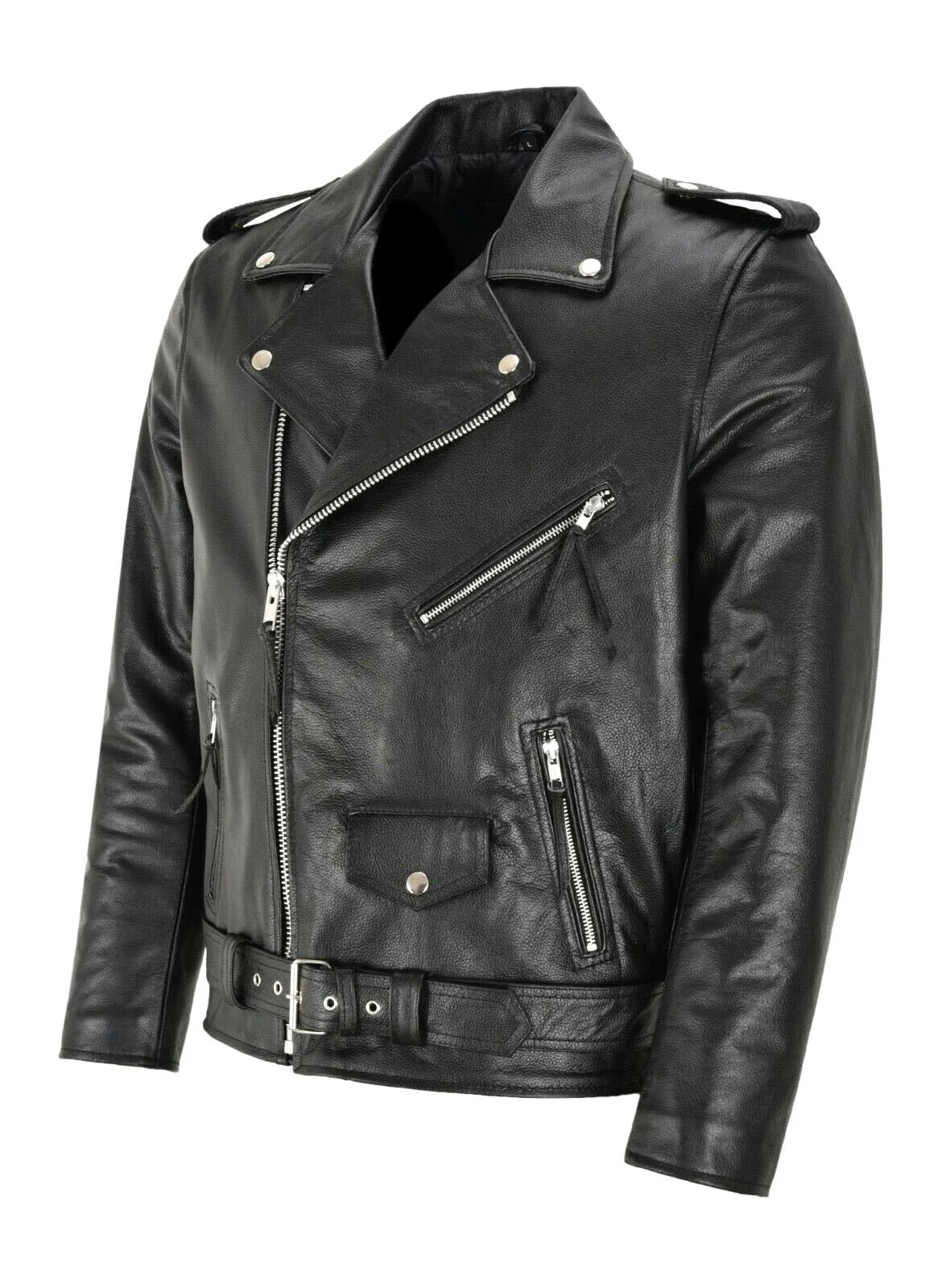 Mens Slim Fit PU Leather Motorcycle Jacket - Fashionable Leather Coat - ZOOMNSTORE