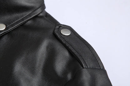 Mens Slim Fit PU Leather Motorcycle Jacket - Fashionable Leather Coat - ZOOMNSTORE