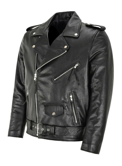 Mens Slim Fit PU Leather Motorcycle Jacket - Fashionable Leather Coat - ZOOMNSTORE
