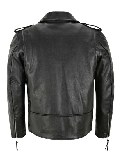 Mens Slim Fit PU Leather Motorcycle Jacket - Fashionable Leather Coat - ZOOMNSTORE