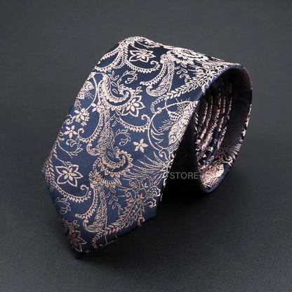 Mens Paisley Necktie - Grey Brown Green Wedding  Business Tie - ZOOMNSTORE