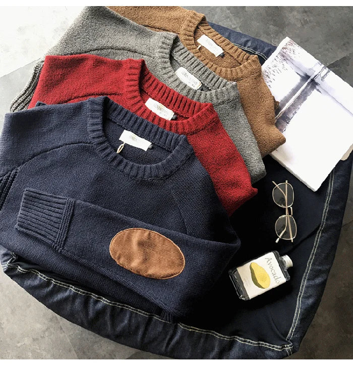 2025 New Men Pullover Sweater Autumn Fashion Casual Loose Thick O Neck Wool Knitted Oversize Harajuku Streetwear Knitwear M-5Xl - ZOOMNSTORE