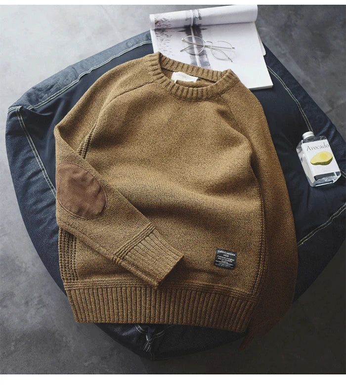 2025 New Men Pullover Sweater Autumn Fashion Casual Loose Thick O Neck Wool Knitted Oversize Harajuku Streetwear Knitwear M-5Xl - ZOOMNSTORE