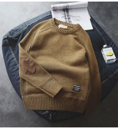 2025 New Men Pullover Sweater Autumn Fashion Casual Loose Thick O Neck Wool Knitted Oversize Harajuku Streetwear Knitwear M-5Xl - ZOOMNSTORE