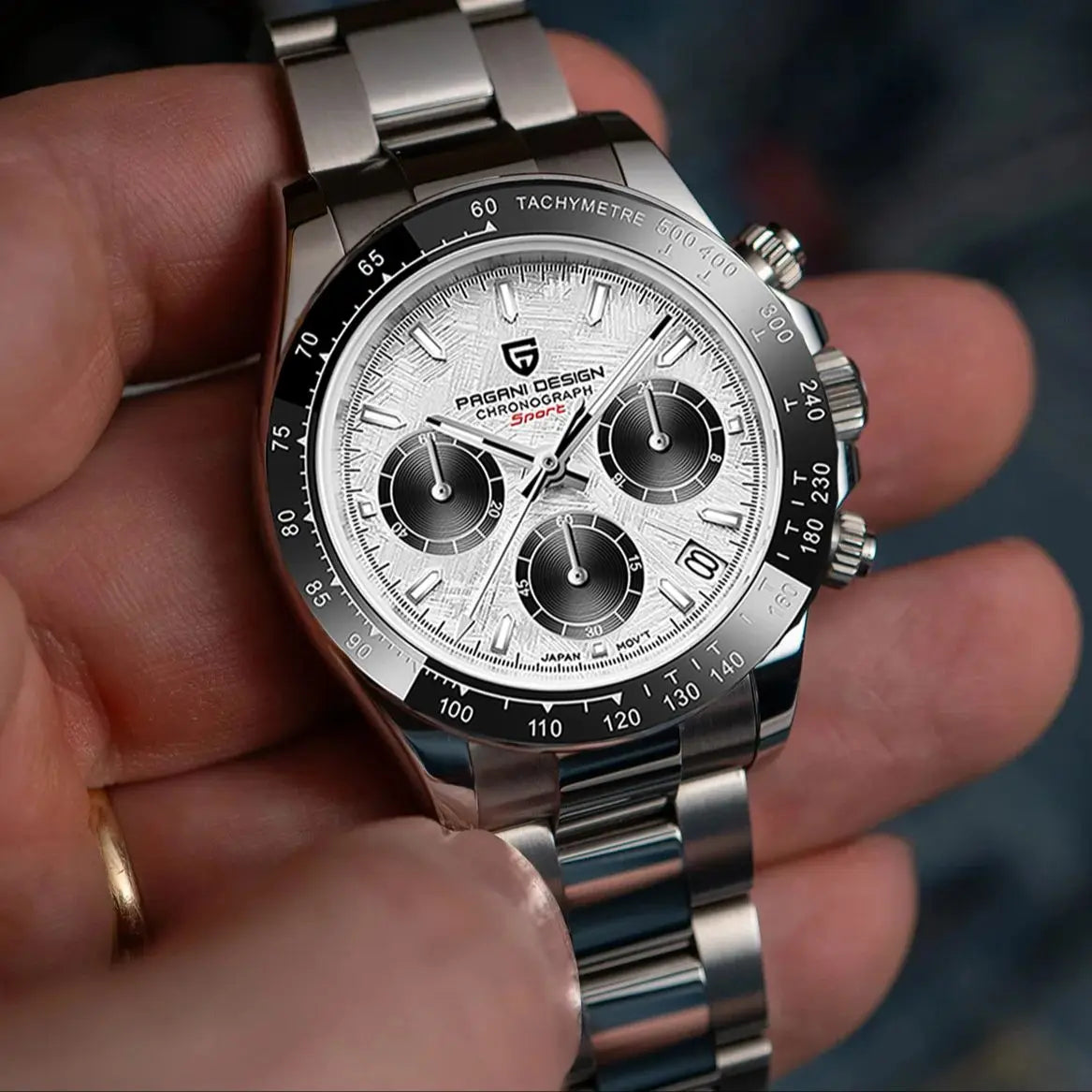 Men Quartz Wristwatch - PAGANI DESIGN PD-1644 Meteorite Dial Dress Watch | Sapphire Glass, Chronograph - ZOOMNSTORE