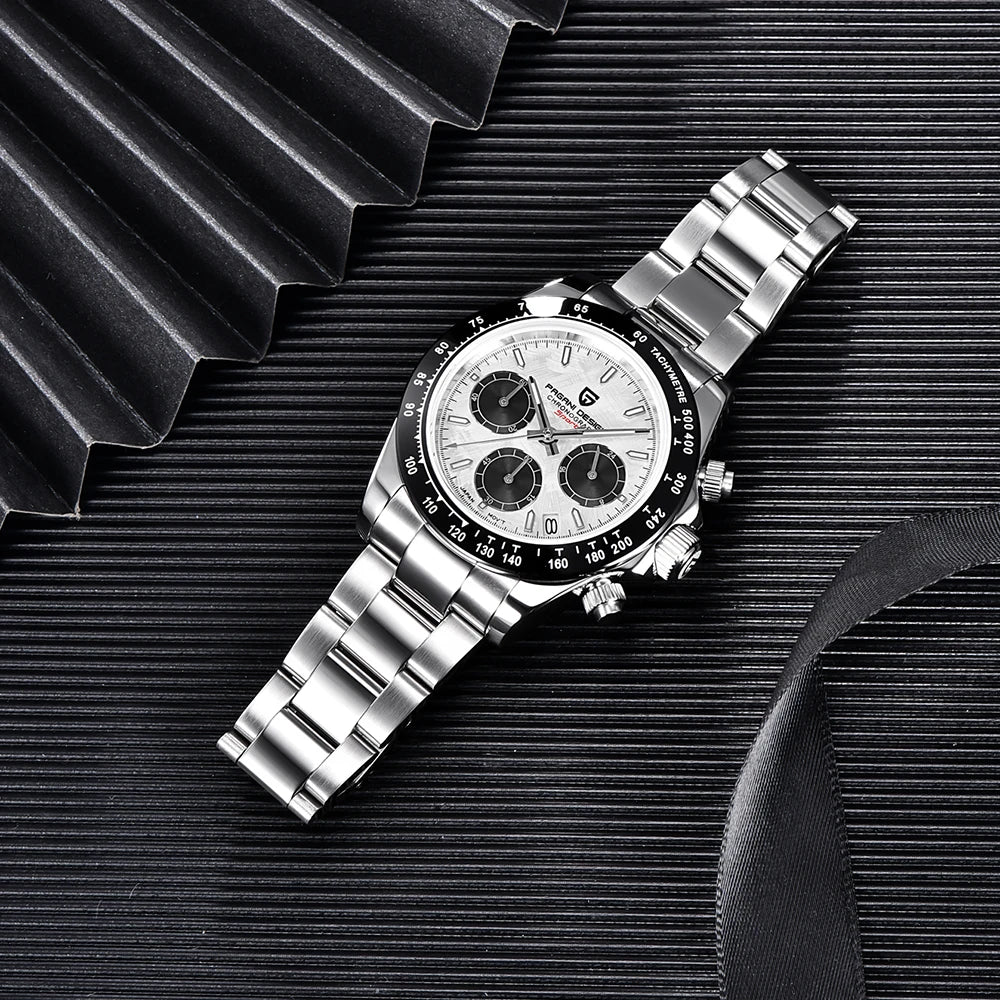 Men Quartz Wristwatch - PAGANI DESIGN PD-1644 Meteorite Dial Dress Watch | Sapphire Glass, Chronograph - ZOOMNSTORE