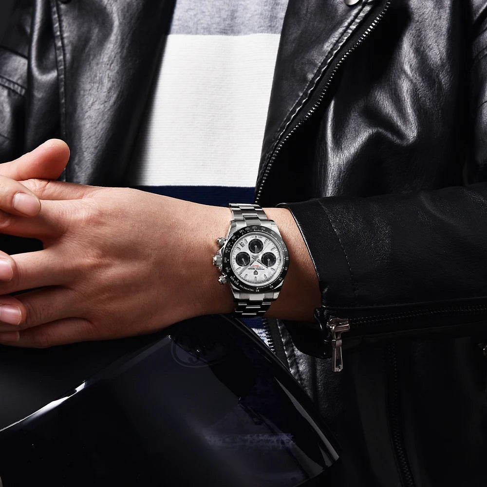 Men Quartz Wristwatch - PAGANI DESIGN PD-1644 Meteorite Dial Dress Watch | Sapphire Glass, Chronograph - ZOOMNSTORE