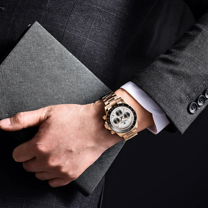 Men Quartz Wristwatch - PAGANI DESIGN PD-1644 Meteorite Dial Dress Watch | Sapphire Glass, Chronograph - ZOOMNSTORE