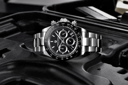 Men Quartz Wristwatch - PAGANI DESIGN PD-1644 Meteorite Dial Dress Watch | Sapphire Glass, Chronograph - ZOOMNSTORE