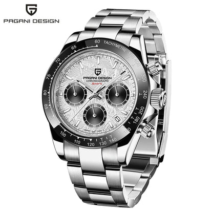 Men Quartz Wristwatch - PAGANI DESIGN PD-1644 Meteorite Dial Dress Watch | Sapphire Glass, Chronograph - ZOOMNSTORE