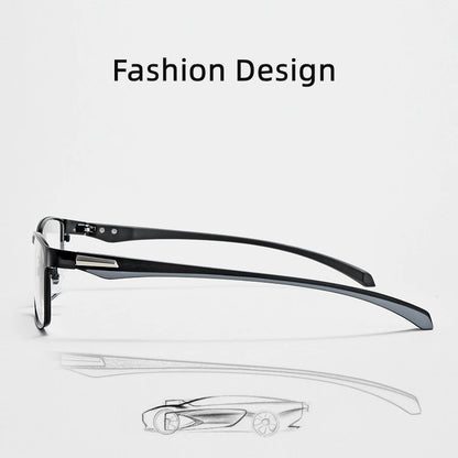 Men Reading Glasses - Titanium Frame Blue Light Glasses with Anti-Reflective Coating - ZOOMNSTORE