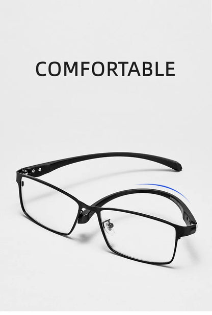 Men Reading Glasses - Titanium Frame Blue Light Glasses with Anti-Reflective Coating - ZOOMNSTORE