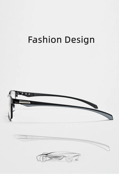 Men Reading Glasses - Titanium Frame Blue Light Glasses with Anti-Reflective Coating - ZOOMNSTORE