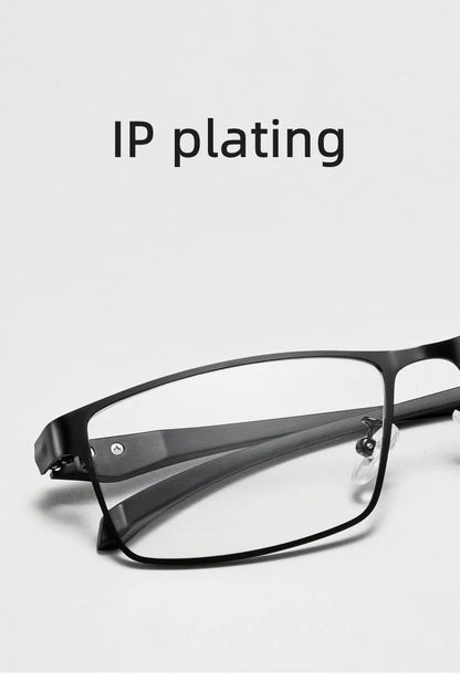 Men Reading Glasses - Titanium Frame Blue Light Glasses with Anti-Reflective Coating - ZOOMNSTORE