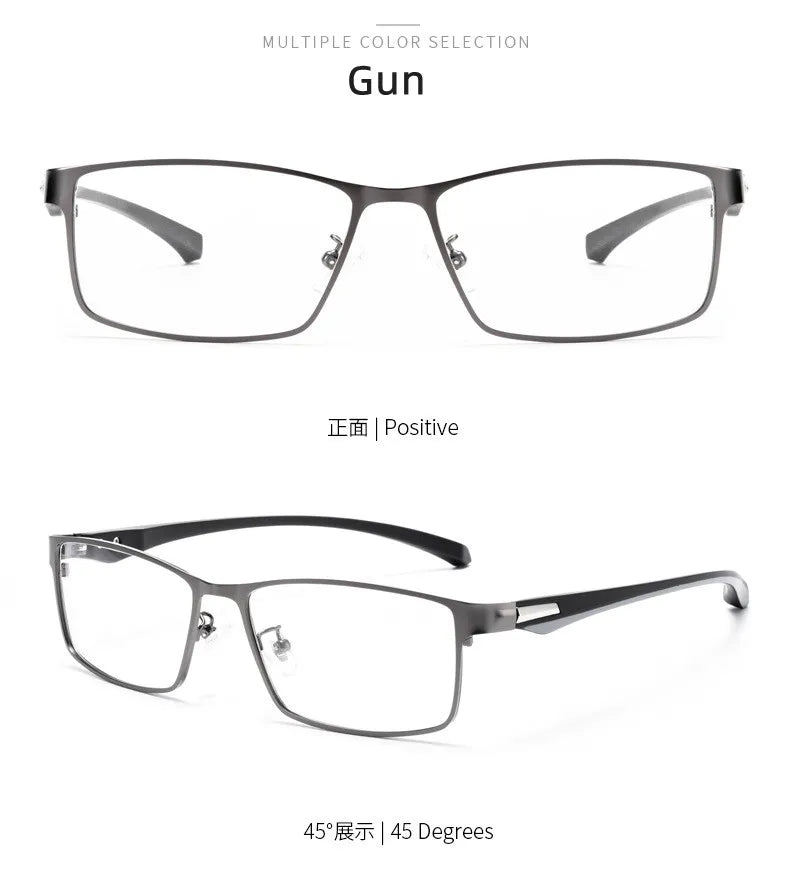Men Reading Glasses - Titanium Frame Blue Light Glasses with Anti-Reflective Coating - ZOOMNSTORE