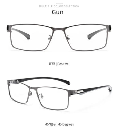 Men Reading Glasses - Titanium Frame Blue Light Glasses with Anti-Reflective Coating - ZOOMNSTORE