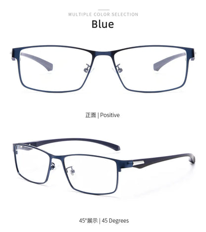 Men Reading Glasses - Titanium Frame Blue Light Glasses with Anti-Reflective Coating - ZOOMNSTORE