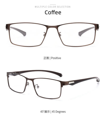Men Reading Glasses - Titanium Frame Blue Light Glasses with Anti-Reflective Coating - ZOOMNSTORE