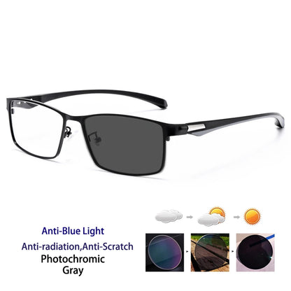 Men Reading Glasses - Titanium Frame Blue Light Glasses with Anti-Reflective Coating - ZOOMNSTORE